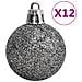 Set Palline Di Natale 111 Pz Bianco E Grigio In Polistirene - Foto miniatura 6