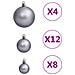 Set Palline Di Natale 111 Pz Bianco E Grigio In Polistirene - Foto miniatura 7