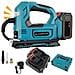 Compressore Aria Portatile Kit In Valigetta 2 Batterie E Accessori Ugelli 2 Gonfia Pneumatici Ruote Auto Moto Bici - Foto miniatura 1