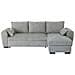 Divano Angolare Trasformabile Reversibile Max - Chaise Longue Con Cassapanca - Tessuto Grigio Chiaro - 240 X 143 X 85 Cm - Foto miniatura 1