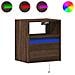 Comodini A Parete Con Luci Led 2 Pz Rovere Marrone - Foto miniatura 2