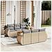Set Divani da Giardino 7 pz con Cuscini Beige in Polyrattan - Foto miniatura 6