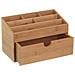 Organizer Portaoggetti Da Scrivania in Legno Bambu' con 6 Scomparti e Cassetto - Foto miniatura 1