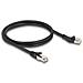 Cavo di rete RJ45 Cat. 8.1 S /FTP maschio da 45° angolato a sinistra per maschio diritto fino a 40 Gbps 1 m nero - Foto miniatura 1
