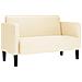Divano Divanetto Crema 109 cm Tessuto di Velluto a Coste - Foto miniatura 1