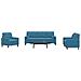 Set Di Divani 3 Pz Con Cuscini E Rinforzi Blu In Velluto - Foto miniatura 1