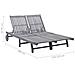 Lusso Casadino -  Sdraio Da Giardino Grigia A 2 Posti Con Cuscini Massello Acacia - Foto miniatura 6