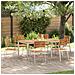 Set da Pranzo da Giardino  7 Pezzi in Legno Massello di Acacia, Tavolo da Pranzo Esterno  180x90x75 cm in Legno Massello di Acacia, Sedie da Giardino impilabili  2 pz in Legno Massello di Acacia e Acciaio, Sedie da Giardino impilabili  4 pz in Legno Masse - Foto miniatura 2