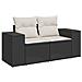 Divano da Giardino con Cuscini a 2 Posti Nero in Polyrattan - Foto miniatura 1