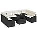 Set di Divani da Giardino 10 Pezzi con Cuscini Nero Polyrattan - Foto miniatura 1