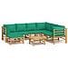 Set Salotto da Giardino 8pz con Cuscini Verdi Bambù - Foto miniatura 1