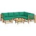 Set Salotto da Giardino 8pz con Cuscini Verdi Bambù - Foto miniatura 3