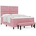 Letto con Box Spring con Materasso & Panca Rosa 140x200 cm Velluto - Foto miniatura 4