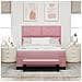 Letto con Box Spring con Materasso & Panca Rosa 140x200 cm Velluto - Foto miniatura 5