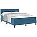 Letto con Rete a Molle e Materasso  Blu Scuro 140x190 cm in Velluto - Foto miniatura 1