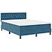 Letto con Rete a Molle e Materasso  Blu Scuro 140x190 cm in Velluto - Foto miniatura 3