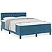 Letto con Rete a Molle e Materasso  Blu Scuro 140x190 cm in Velluto - Foto miniatura 4