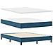 Letto con Rete a Molle e Materasso  Blu Scuro 140x190 cm in Velluto - Foto miniatura 5