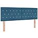 Letto con Rete a Molle e Materasso  Blu Scuro 140x190 cm in Velluto - Foto miniatura 6