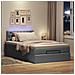 Pouf Letto con Materasso e LED Grigio Scuro 120x190 cm Tessuto - Foto miniatura 3