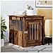 Gabbia Cani da Arredamento Legno Antico Legno Multistrato - Foto miniatura 3