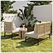 Set Di Mobili Da Giardino, Set Da Conversazione A Forma Di L Con Tavolo, Struttura In Ferro E Copricorda Beige, Da Esterno, Beige - Foto miniatura 4