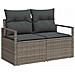 Set Divano da Giardino con cuscino 3 pcs Grigio - Foto miniatura 4