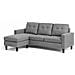 Belfast Divano Angolare A 3 Posti In Tessuto Grigio Scuro - Foto miniatura 1