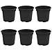 Vaso Rotondo per Fiori 6 pcs Nero Ø 12,5 x 10 cm Plastica - Foto miniatura 1