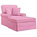 Chaise Longe con Gonna con cuscino 3 pcs Rosa Tessuto - Foto miniatura 1