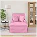 Chaise Longe con Gonna con cuscino 3 pcs Rosa Tessuto - Foto miniatura 3