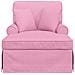 Chaise Longe con Gonna con cuscino 3 pcs Rosa Tessuto - Foto miniatura 4