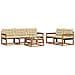 Set di divani da esterno con cuscino 6 pcs Naturale e Beige - Foto miniatura 3
