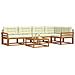 Set di divani da esterno con cuscino 6 pcs Naturale e Crema - Foto miniatura 3