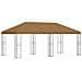 Gazebo con pareti laterali 6 x 3 m Beige Poliestere e Acciaio - Foto miniatura 1