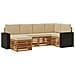 Set divano sezionale con cuscino 6 pcs Naturale e Beige - Foto miniatura 1