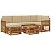 Set divano sezionale con cuscino 6 pcs Naturale - Foto miniatura 1