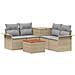 Set di divani 6 pcs 4-Numero di posti Beige e Grigio Chiaro - Foto miniatura 1
