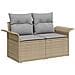 Set di divani 6 pcs 4-Numero di posti Beige e Grigio Chiaro - Foto miniatura 2