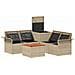 Set di divani 6 pcs 4-Numero di posti Beige e Grigio Chiaro - Foto miniatura 6