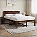 Letto matrimoniale con testiera ROSTOCK Marrone Scuro - Foto miniatura 2