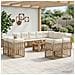 Set Divano da Giardino 13 pz Naturale e Bianco Crema polyrattan - Foto miniatura 4