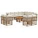 Set Divano da Giardino 13 pz Naturale e Bianco Crema polyrattan - Foto miniatura 1