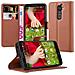 Custodia Compatibile Con Lg G2 In Marrone Pastello - Coperchio Protettiva Con Chiusura Magnetica, Funzione Stand E Tasca Per Le Carte - Foto miniatura 1