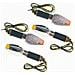 Kit 4 Pezzi Frecce Moto Led Indicatori Sport Universali Doppia Lente Cromo - Foto miniatura 1