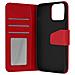 Custodia Vera Pelle Per Iphone 13 Pro Portacarte E Supporto Video Rossa - Foto miniatura 1