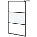 Parete Doccia Walk In 115x195cm Vetro Semi Smerigliato Esg Nero - Foto miniatura 1