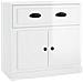 Credenza Bianco Lucido 70x35,5x67,5 Cm In Legno Multistrato - Foto miniatura 2