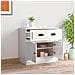 Credenza Bianco Lucido 70x35,5x67,5 Cm In Legno Multistrato - Foto miniatura 3