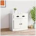 Credenza Bianco Lucido 70x35,5x67,5 Cm In Legno Multistrato - Foto miniatura 1